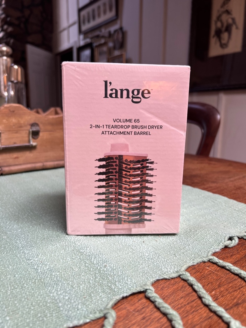 NWT L'ange Pink 2-in-1 Teardrop Brush Dryer Attachment Barrel - Picture 1 of 5